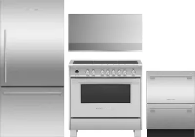 4 Piece Package Includes Refrigerator, Range, Hood And Dishwasher